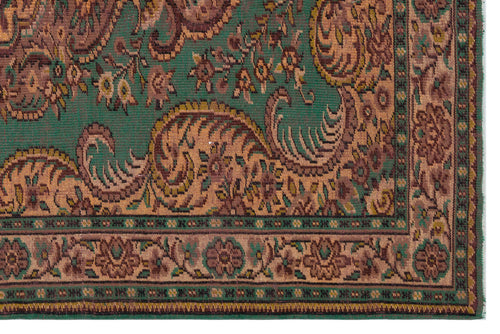 Atina Green Classic Wool Handmade Area Rug 6'0" x 9'3"