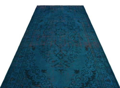 Atina Blue Vintage Wool Handmade Area Rug 5'2" x 9'1"
