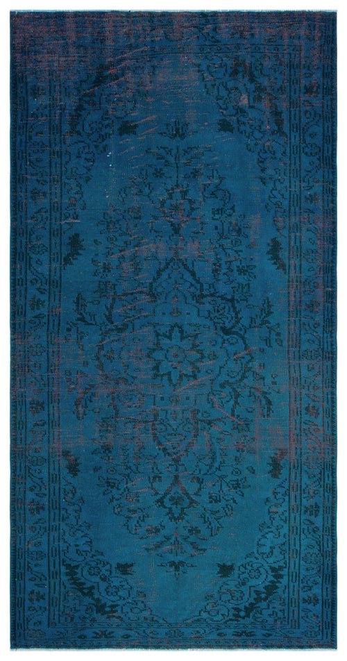 Atina Blue Vintage Wool Handmade Area Rug 5'2" x 9'1"