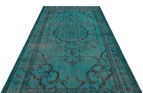Atina Turquoise Vintage Wool Handmade Area Rug 5'5" x 9'0"