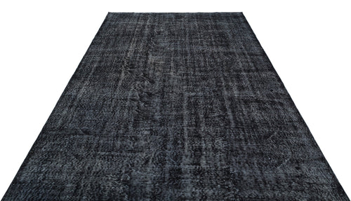 Atina Black Vintage Wool Handmade Area Rug 6'5" x 10'6"