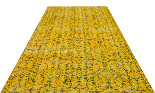 Atina Yellow Vintage Wool Handmade Area Rug 6'2" x 11'0"
