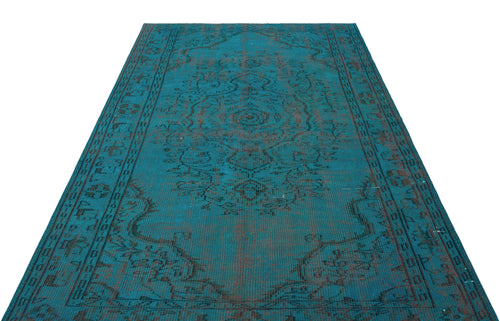 Atina Turquoise Vintage Wool Handmade Area Rug 5'1" x 7'9"