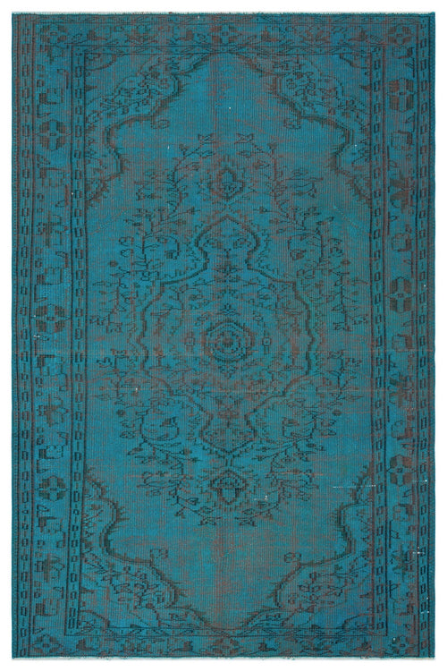 Atina Turquoise Vintage Wool Handmade Area Rug 5'1" x 7'9"