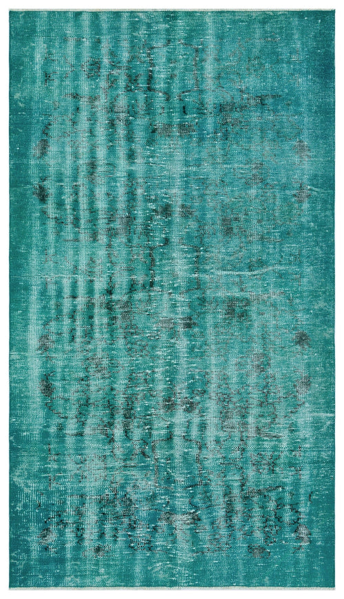 Atina Turquoise Vintage Wool Handmade Area Rug 4'0" x 6'11"