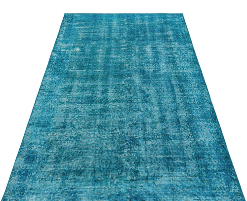 Atina Turquoise Vintage Wool Handmade Area Rug 3'8" x 7'2"
