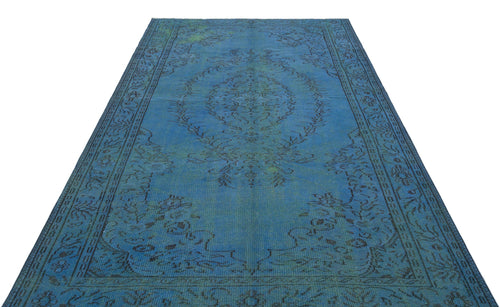 Atina Blue Vintage Wool Handmade Area Rug 5'11" x 9'7"