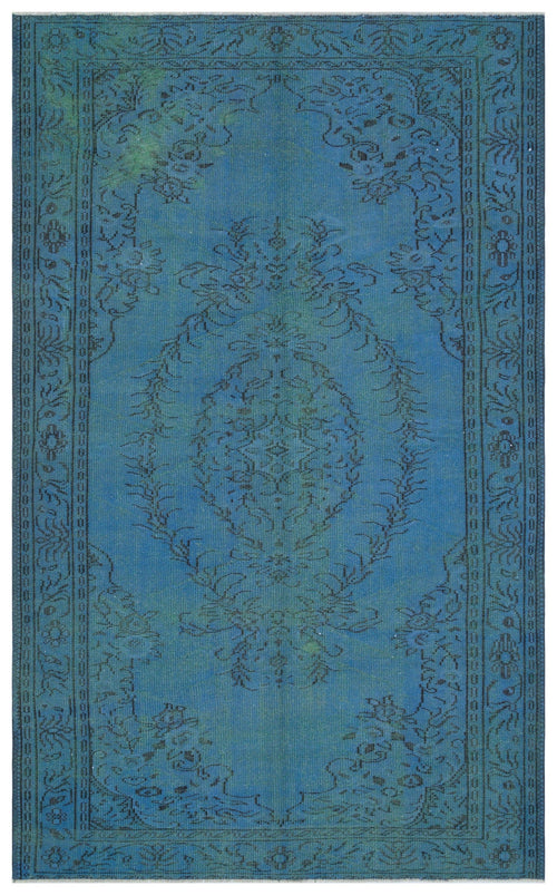 Atina Blue Vintage Wool Handmade Area Rug 5'11" x 9'7"