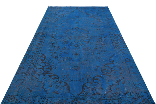 Atina Blue Vintage Wool Handmade Area Rug 5'4" x 9'2"