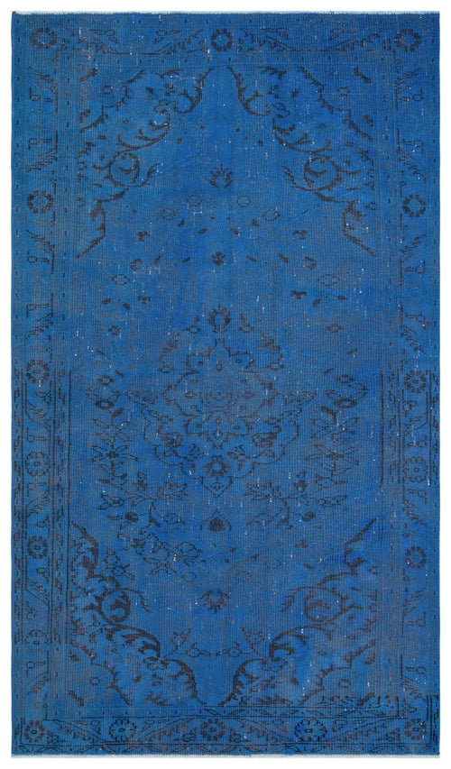 Atina Blue Vintage Wool Handmade Area Rug 5'4" x 9'2"