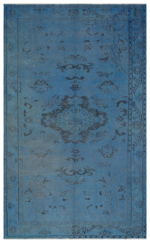 Atina Blue Vintage Wool Handmade Area Rug 5'7" x 9'0"
