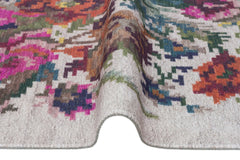 Orange White Kilim – Floral Patterned Rug | Washable Non Slip Soft Texture Carpet