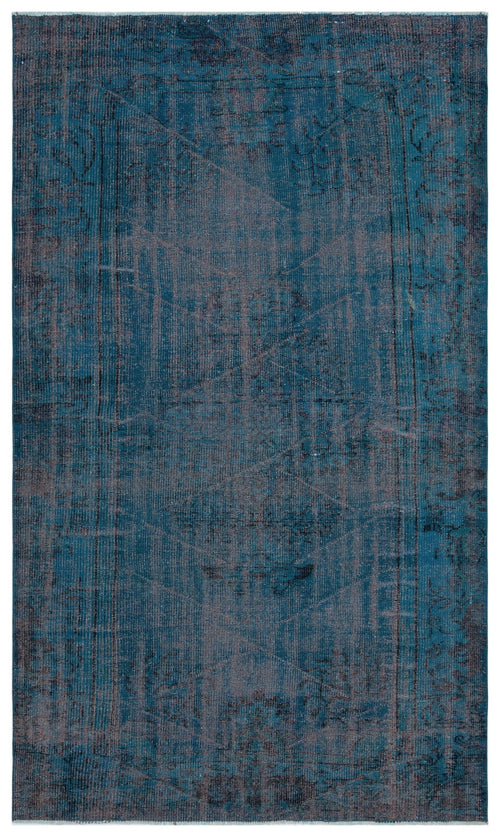 Atina Blue Vintage Wool Handmade Area Rug 5'3" x 9'1"