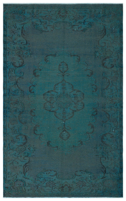 Atina Green Vintage Wool Handmade Area Rug 5'3" x 8'6"