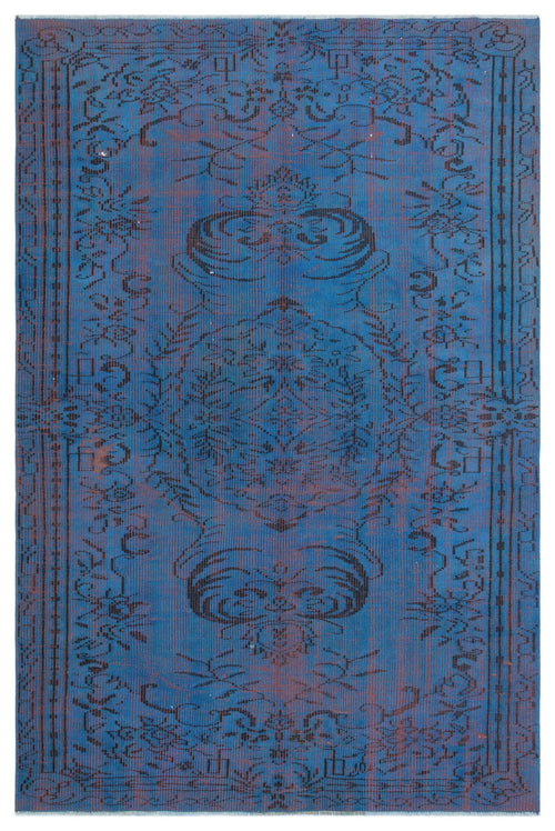 Atina Blue Vintage Wool Handmade Area Rug 5'3" x 8'0"