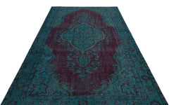 Atina Turquoise Vintage Wool Handmade Area Rug 5'9" x 8'11"
