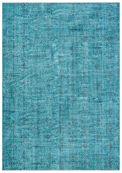 Atina Turquoise Vintage Wool Handmade Area Rug 6'9" x 9'6"