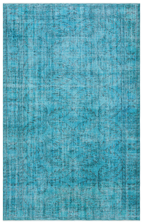 Atina Turquoise Vintage Wool Handmade Area Rug 6'0" x 9'6"