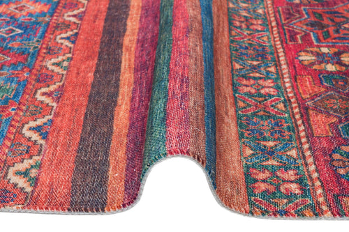 Red Striped Kilim - Modern Patterned Rug | Soft Texture Washable Carpet