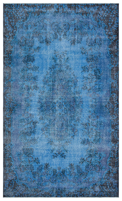Atina Blue Vintage Wool Handmade Area Rug 5'8" x 9'3"