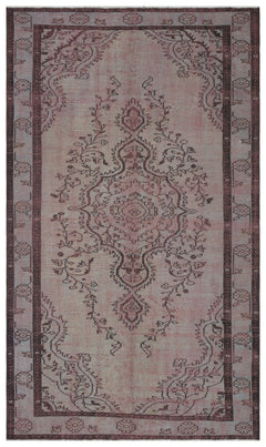 Atina Purple Vintage Wool Handmade Area Rug 5'5" x 9'3"
