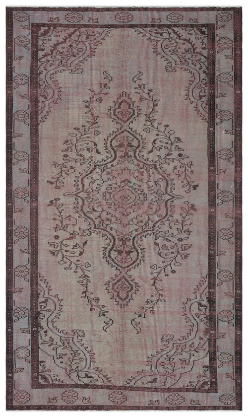 Atina Purple Vintage Wool Handmade Area Rug 5'5" x 9'3"