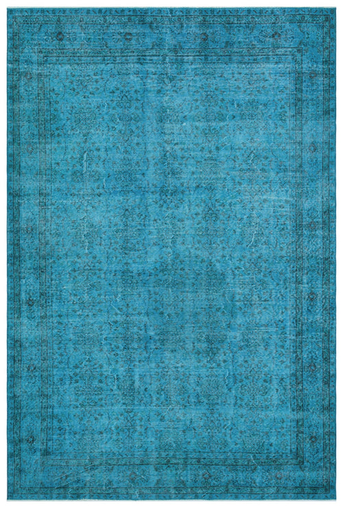 Atina Turquoise Vintage Wool Handmade Area Rug 6'11" x 10'4"