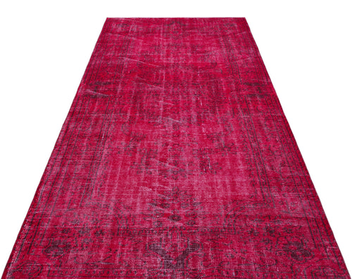 Atina Pink Vintage Wool Handmade Area Rug 4'6" x 9'5"