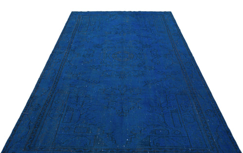 Atina Blue Vintage Wool Handmade Area Rug 5'8" x 8'11"