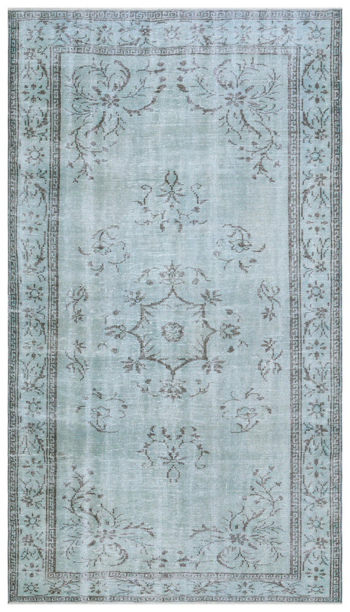 Atina Blue Vintage Wool Handmade Area Rug 5'9" x 10'2"