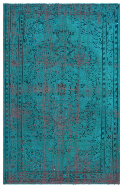 Atina Turquoise Vintage Wool Handmade Area Rug 4'11" x 7'9"