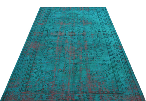 Atina Turquoise Vintage Wool Handmade Area Rug 4'11" x 7'9"