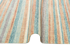 Blue Striped Cotton Kilim – Washable Cotton Rug | Double Sided, Fluff Resistant