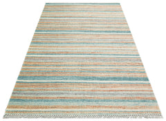 Blue Striped Cotton Kilim – Washable Cotton Rug | Double Sided, Fluff Resistant
