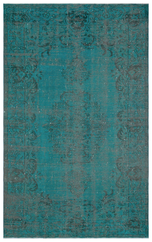 Atina Turquoise Vintage Wool Handmade Area Rug 6'2" x 9'4"