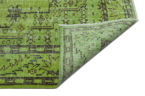 Atina Green Vintage Wool Handmade Area Rug 6'4" x 9'5"