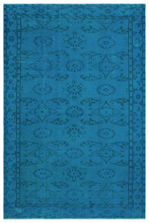 Atina Turquoise Vintage Wool Handmade Area Rug 5'9" x 8'8"