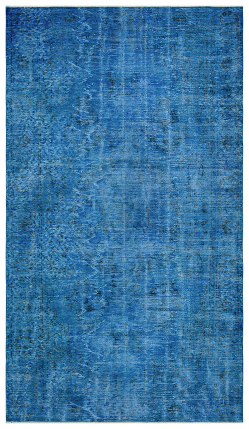 Atina Blue Vintage Wool Handmade Area Rug 5'10" x 10'2"
