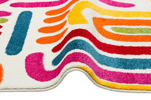 Lustenau Pink Geometric Kids Rug