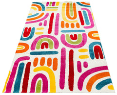 Lustenau Pink Geometric Kids Rug