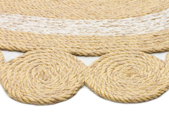 Modern Jute Rug - Beige Oval Knit Rug | Eco Friendly, Dust Free Carpet