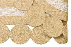 Modern Jute Rug - Beige Oval Knit Rug | Eco Friendly, Dust Free Carpet