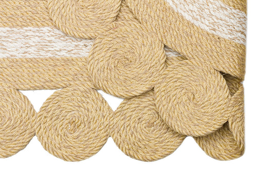 Modern Jute Rug - Beige Oval Knit Rug | Eco Friendly, Dust Free Carpet