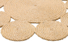 Cotton Jute Rug - Modern Beige Area Rug | Washable Non Slip Flatweave Design