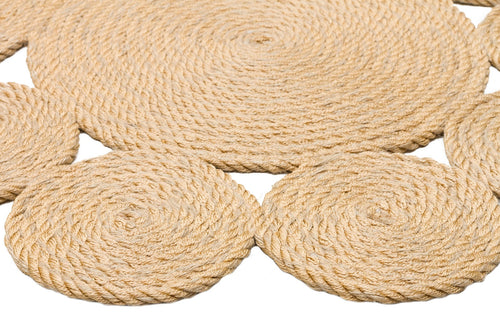 Cotton Jute Rug - Modern Beige Area Rug | Washable Non Slip Flatweave Design
