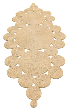Cotton Jute Rug - Modern Beige Area Rug | Washable Non Slip Flatweave Design