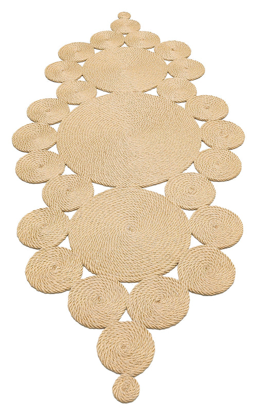 Cotton Jute Rug - Modern Beige Area Rug | Washable Non Slip Flatweave Design