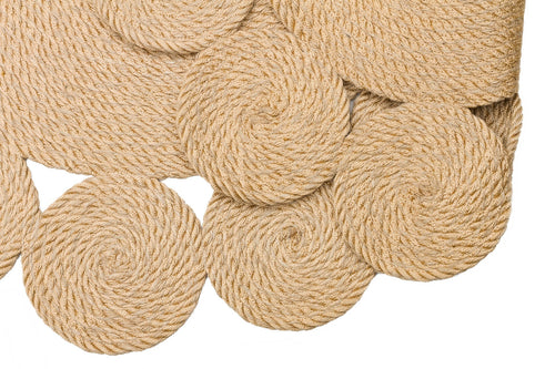 Cotton Jute Rug - Modern Beige Area Rug | Washable Non Slip Flatweave Design