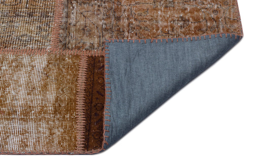 Iskece Brown Vintage Wool Handmade Area Rug 9'1" x 12'0"