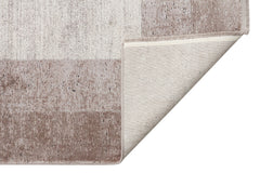 Machine Made Area Rug - Beige Bordered Flatweave Carpet for Living Room
